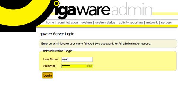 Igaware Admin Interface